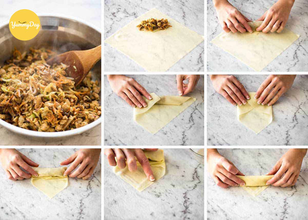 Tiến hành cuốn chả giò thôi nào