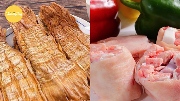 Nguyên liệu làm món giò heo hầm măng khô