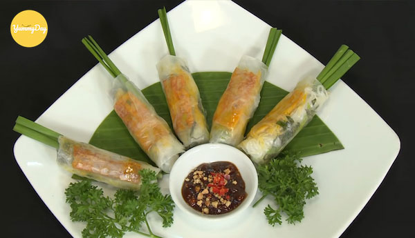 Gỏi cuốn nấm cây chay thanh đạm 