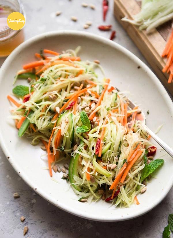 Gỏi đu đủ chay cực đơn giản nhưng siêu ngon