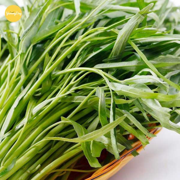 Rau muống xanh giòn sẵn sàng trộn gỏi