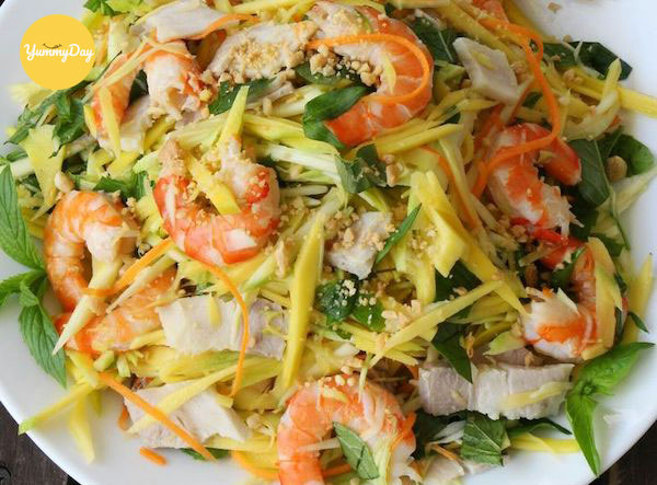 Thành phẩm món gỏi xoài tôm thịt