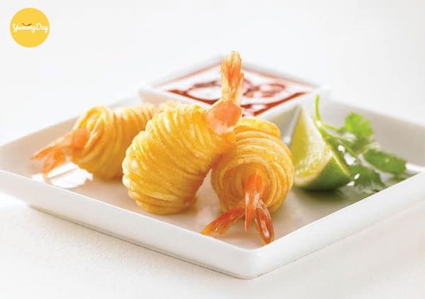 khoai tây cuộn tôm chiên ngon khó cưỡng
