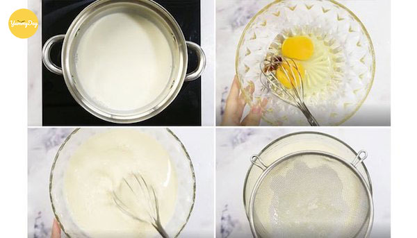 Đun hỗn hợp phô mai và whipping cream béo ngậy