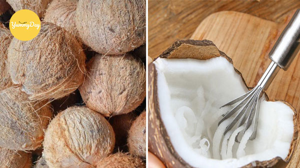 Sơ chế cùi dừa