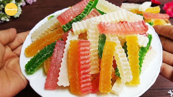 Thành phẩm mứt rau câu trông vô cùng đẹp mắt