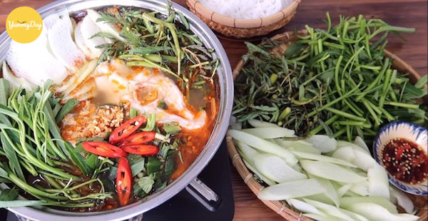 Nồi lẩu cá diêu hồng vô cùng bắt mắt!