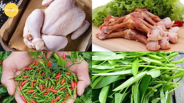 Nguyên liệu món lẩu gà chanh ớt