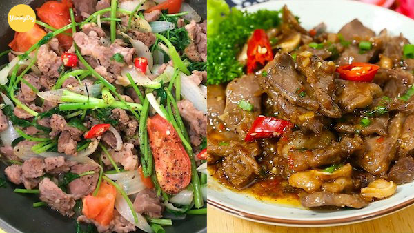 Lưỡi heo xào chua ngọt và rau củ