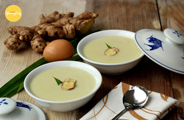 Món trứng gà hấp mật ong với gừng đã hoàn thành