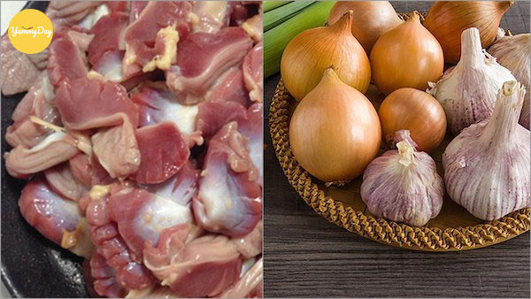 Nguyên liệu làm mề gà xào cay