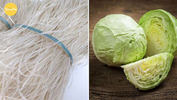Nguyên liệu làm miến xào bắp cải