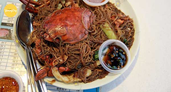 Miến cua xào với sò điệp