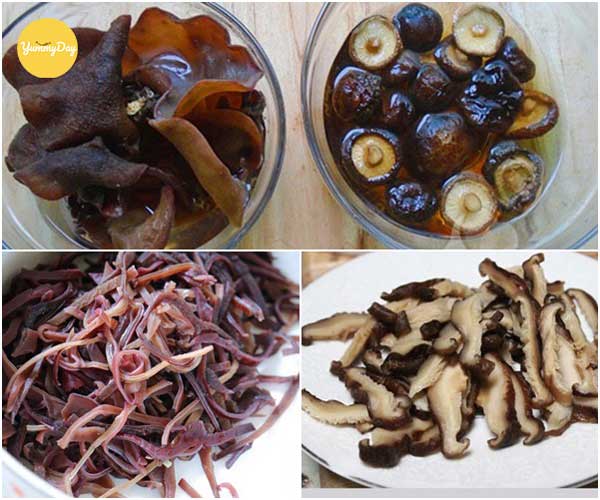 Ngâm nấm hương khoảng 10 phút