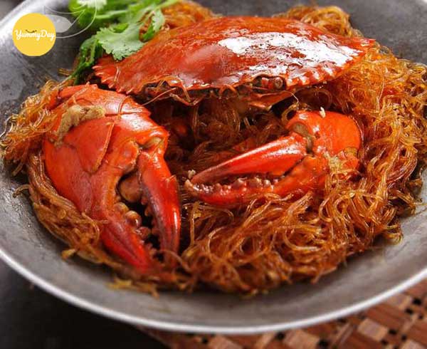 Thành phẩm món miến xào cua biển