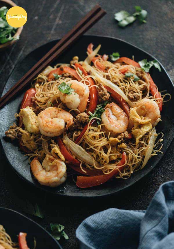 Miến xào tôm thịt thêm ngọt vị