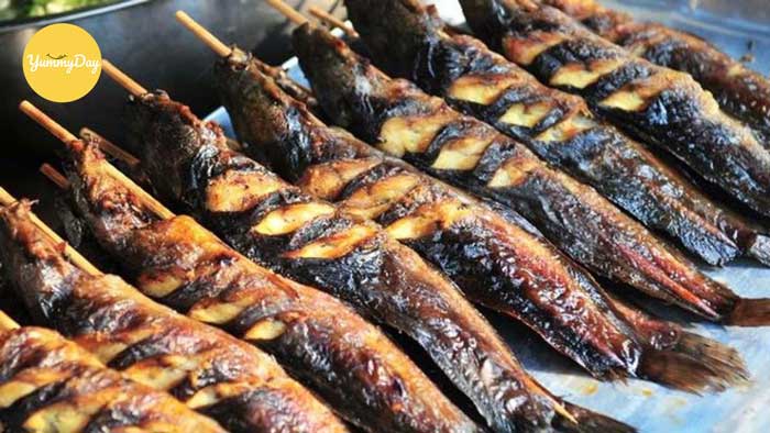 Hoàn thành cá trê nướng đẹp mắt