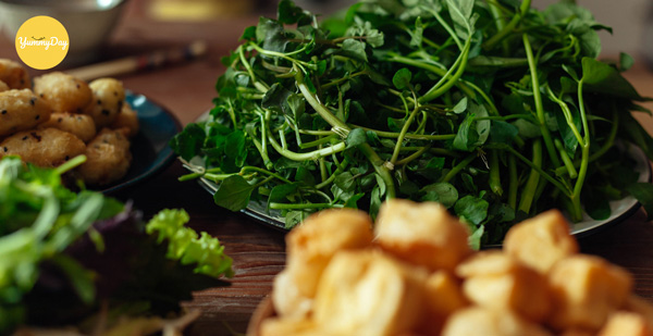 Các loại rau ăn kèm phong phú