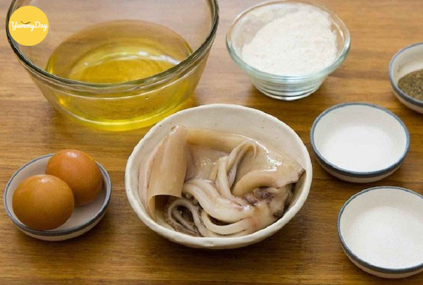 Nguyên liệu làm mực chiên xù