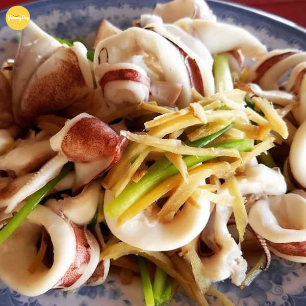 Mực hấp sả