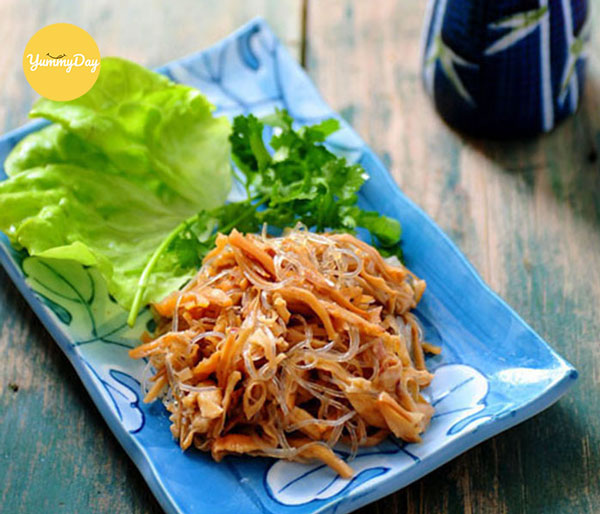 Cách làm mực khô xào miến đơn giản, hấp dẫn