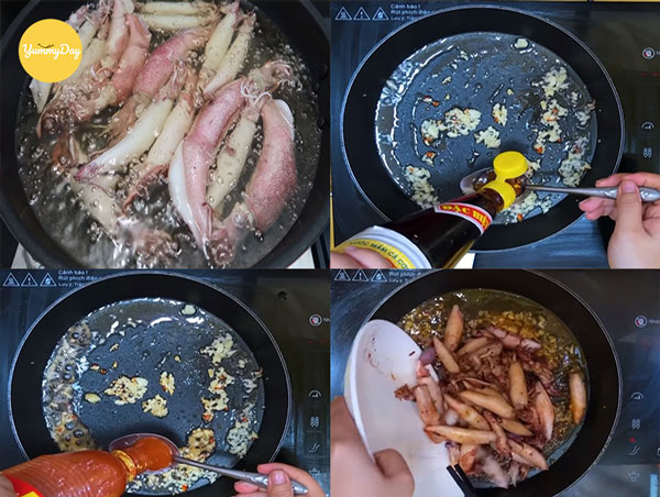 Các bước làm mực trứng chiên nước mắm