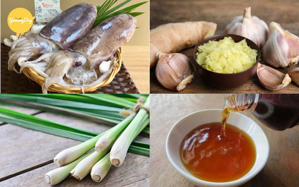 Nguyên liệu làm mực xào sa tế