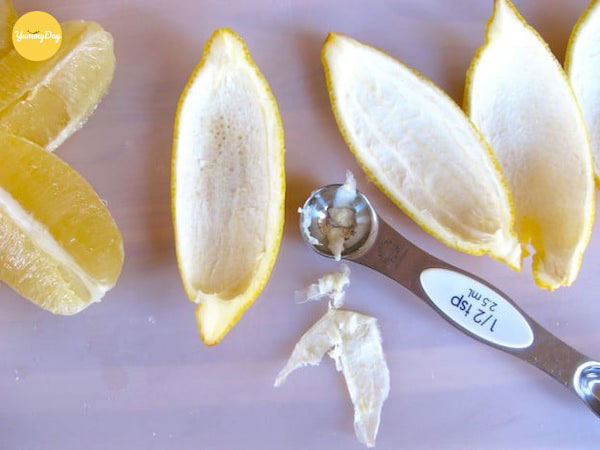 Cạo bớt phần vỏ trắng bên trong