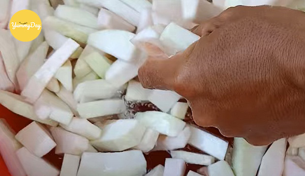 Sơ chế cùi bưởi