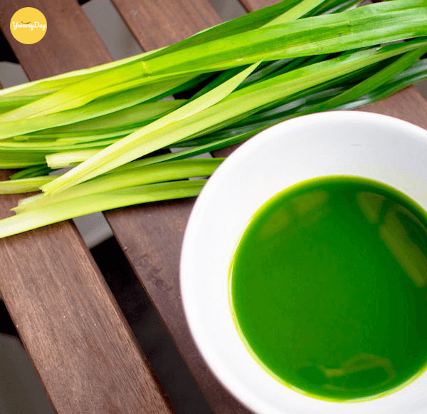 Lọc lấy nước cốt lá dứa