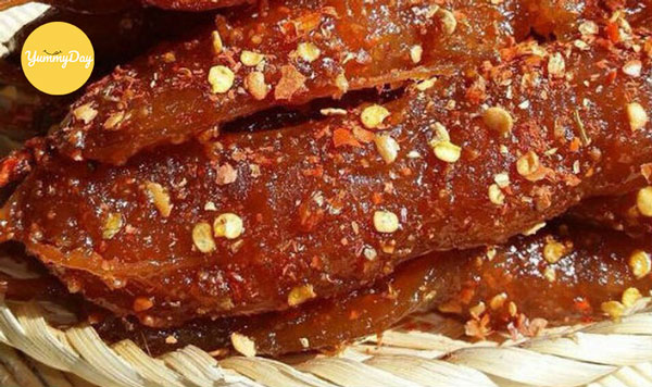 Thành phẩm món mứt me cay