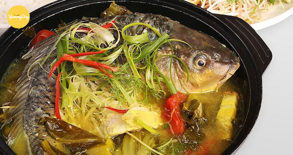Món cá chép nấu cùng với dưa chua