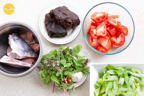 Nguyên liệu cho món cá trê nấu canh chua