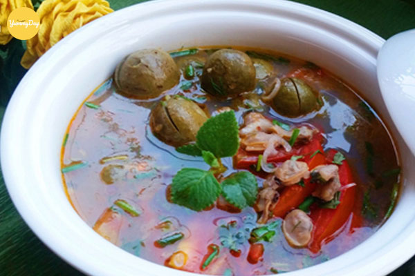 Món canh nghêu nấu sấu thanh mát, thơm ngon