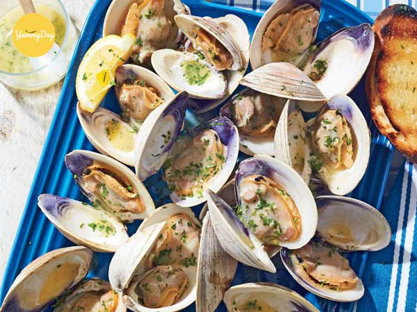 Nghêu nướng bơ tỏi thành phẩm