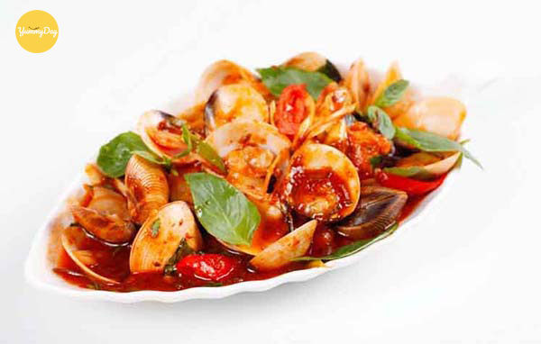 Món nghêu xào lá quế thơm ngon, hấp dẫn