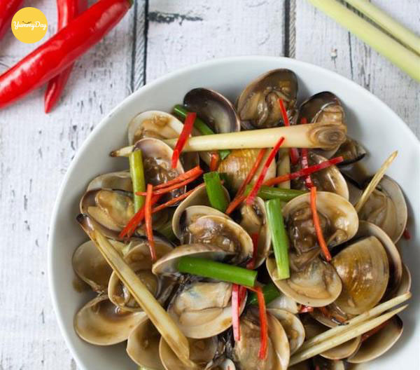Nghêu xào sả ớt thơm ngon đậm vị