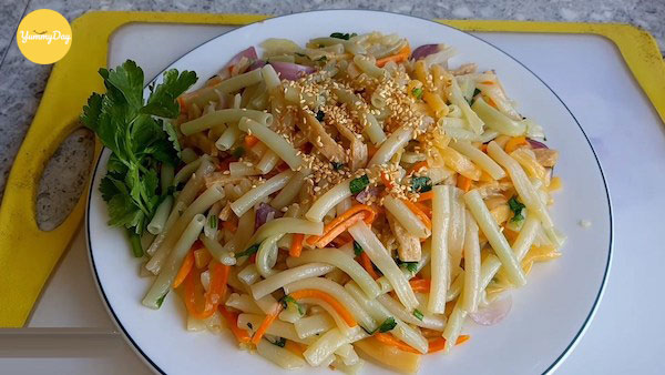 Nui xào sườn non chay