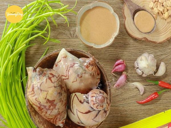 Nguyên liệu làm ốc giác xào rau muống
