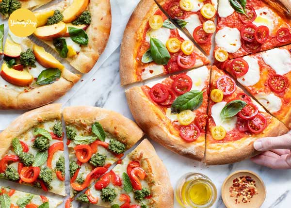 Bánh pizza thập cẩm trái cây rau củ nhiều loại