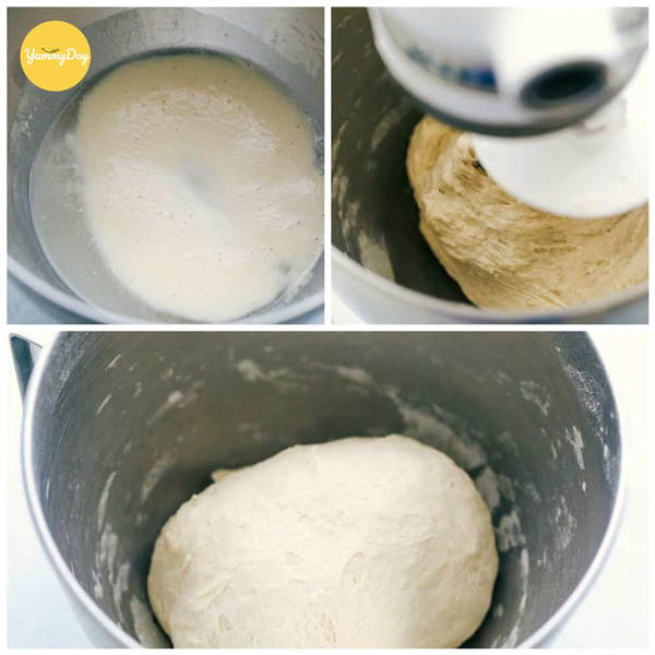Tiến hành trộn bột bánh