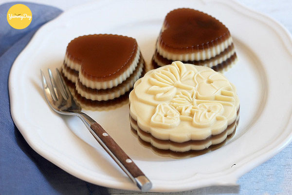 Rau câu bánh flan vô cùng đẹp mắt