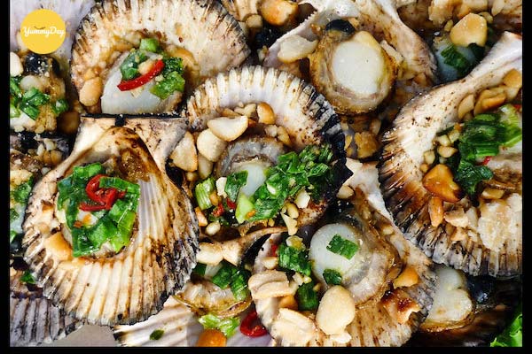 Sò điệp nướng mỡ hành đầy hấp dẫn