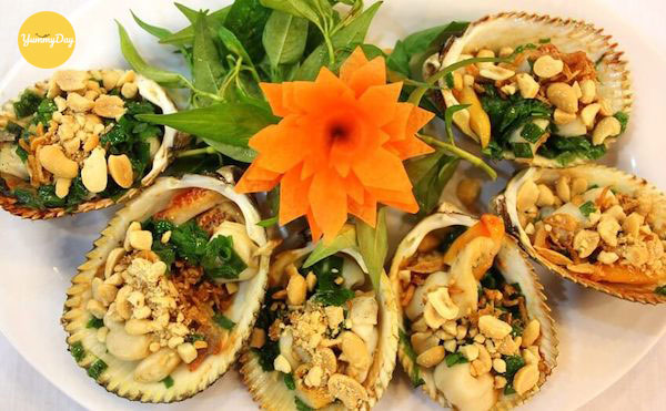 Thành phẩm sò dương nướng mỡ hành thơm ngon