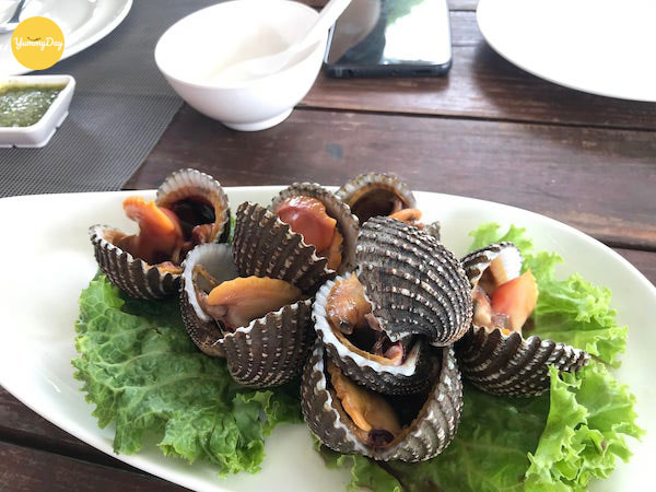 Thành phẩm món sò huyết hấp bia thơm ngon