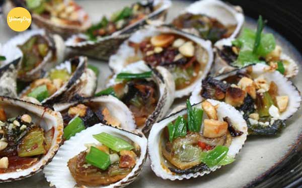 Thành quả món sò huyết nướng mỡ hành thơm ngon