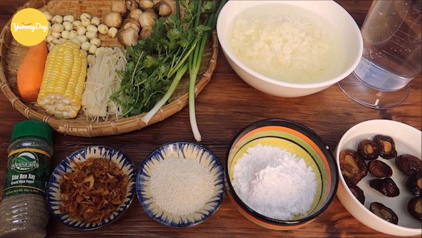 Nguyên liệu làm súp chay thập cẩm