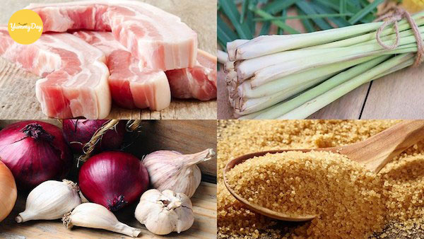 Nguyên liệu làm thịt heo kho sả
