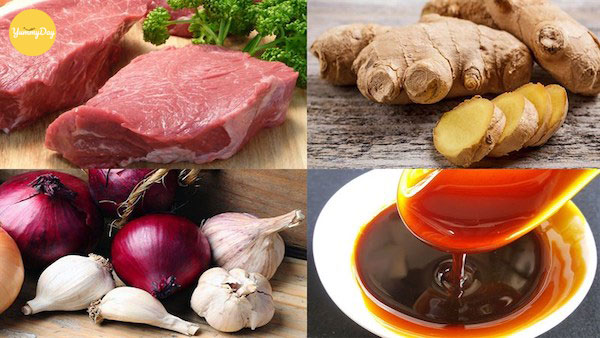 Nguyên liệu làm thịt heo kho gừng