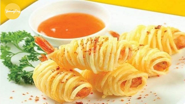 tôm cuộn khoai tây chiên giòn ngon ngất ngây